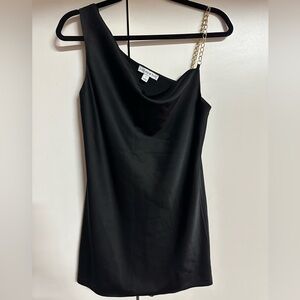 And Now This- Cowl Neck Mini Dress w/ Chain Strap